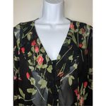 East 5th Women’s Gothic Sheer Button Down Florals Whimsy LARGE Photo 0