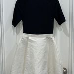 Halston Heritage Crew Neck Cream & Black Mini Dress Sz 2 Photo 7