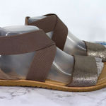 Sorel  Ella ll Women 8 Brown Gold Ankle Strap Sandal Gladiators Metallic‎ Casual Photo 0