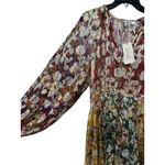 Anthropologie Let Me Be Dress Medium Gold Rainbow Floral Boho Long Sleeve AB14-1 Photo 2