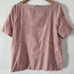 Faith of Zoe Blush Rose Embroidered Linen Blend Blouse Size M Pink Size M Photo 6