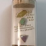 Yellow Owl Workshop Stud Earrings Smiley Pine Tree & Mountain Set 22K Gold Gilt Photo 1