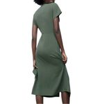 ZARA NWT  Green Midi Belted Wrap Dress Photo 4