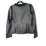 Elie Tahari Eli Tahari | S | Jacket Blazer Leather Lamb Black Ribbon Detail Cropped Women Photo 3