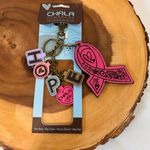 Chala  Pink Ribbon HOPE Charms Keychain Key Ring Key Chain Purse Charm Fob Photo 1