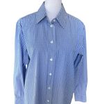 Equipment  - Blue & White Gingham Button-Down Blouse Sz XS Photo 1