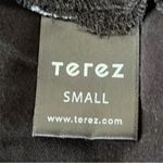 Terez Shirt Womens Small Black Gold Foil Star Print Shoulder Cutout Athleisure Photo 5