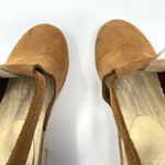 Sven Brown Nubuck Leather Wooden Halter Top High Heel Clog Sandals 36 5.5 6 Photo 4