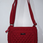 Vera Bradley  Crossbody Bag Quilted Red Shoulder Bag Multi Compartment‎ L Photo 0