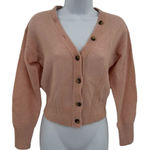 Madewell Alpaca Blend V-Neck Drop Shoulders Cropped Cardigan Hthr Pale Blush XS Photo 0