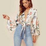 Show Me Your Mumu NWOT Floral Tie Top Photo 0