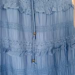 Pastel Blue Maxi Ruffle Princess Skirt Shimmer Whimsical Elastic Waist Fairytale Size M Photo 7