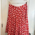 Karl Lagerfeld Floral-Print Pleated A-Line Skirt Size 10 Red Photo 4