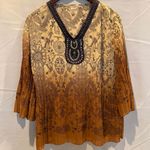 Dress Barn Y2k Embellished Pleated Blouse Fairy Grunge Whimsy Whimsigoth Hippie McBling lightweight Size Small Photo 0