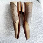 Louise James Women's Beige Linen Square Toe Block Heel Loafers Shoes Size 6.5M Tan Photo 2