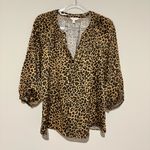 Crown & Ivy Crown &‎ Ivy 3/4 Sleeve Leopard Print Peasant Top brown size medium Photo 1