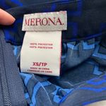 Merona ⭐️  Blue & Black Patterned Print Full Skirt XS Photo 4