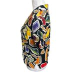 Lisa Says Gah Andie Button Top Women’s Size XS Food Print Cropped Linen Shirt Black Photo 7