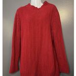Liz Claiborne Woman Sweater Womens 1X Plus Red Ribbed Knit Pullover Long Sleeve Photo 0