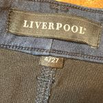 Liverpool  Size 4/27 Pencil Skirt Stretch Denim Medium Dark Wash Frayed Edge Photo 4
