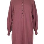 Summersalt  Purple Red Mauve Softest French Terry Henley Dress Medium Photo 5
