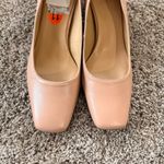 Naturalizer NWOB Warner Square Toe Block Heel Pumps Leather Peach Size 11 Career Photo 3