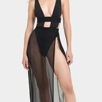 Topaz Long Chemise Black Size 10 Photo 0