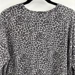 J Jill Gray Cotton Blend Animal Print Leopard Thin Knit Sweater Size Large Photo 7