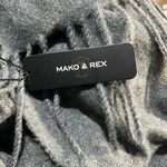 MAKO & REX Wrap/Scarf with Fringe NWT Dark Gray Photo 2