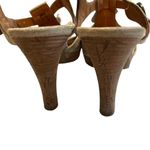 Paul Green Lava T-strap Taupe Suede Ruffle Platform Heels Sandals Photo 8