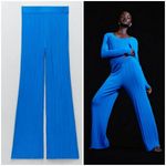 ZARA 💕 SPECIAL EDITION💕 Ribbed Knit Pants ~ Cobalt Blue Small S NWOT Photo 1