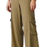 Sundance Willow Timeless Cargo Pants Linen Wide Leg Cedar High Rise Green 14 Photo 0