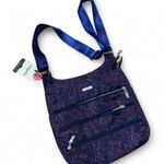Baggallini  Crossbody Bag Purse Navy Blue Red Pattern Zip Pockets Photo 0