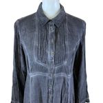 Soft Surroundings  Charcoal Button Front Long Sleeve Boho Cottagecore Dress M Photo 1