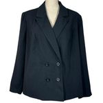 Jessica London SZ 16 Blazer Jacket Button-Up V-Neck Lined Long Sleeve Black Photo 0