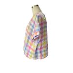 Charter Club  Top Women’s Checkered Plaid Luxury Linen Front Tie size Medium Photo 2