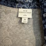 New Directions Button Peplum Tunic Blouse Blue Floral Plus Size 1X Photo 2