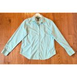 Ralph Lauren Lauren non iron turquoise striped button down large Photo 8