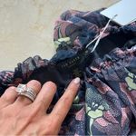 Ted Baker NWT $295 Navy and Pink Cold Shoulder Ruffle Floral Dress Sz 0 Photo 1