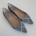 LK Bennet Savannah Leather Striped Pointed Ballet Flats Black and White Size 5.5 Photo 0