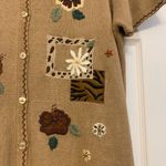 Susan Graver Vintage  Beige Animal Print  Short Sleeve 2X Cardigan.         1815 Photo 2