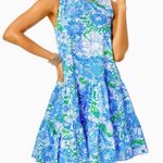 Lilly Pulitzer  Trina Floral A-Line Cotton Mini Dress in Frenchie Blue Size XS Photo 1