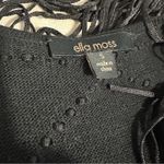 Ella Moss  Size Small Black Chic Fringe Vest Jacket Boho eclectic Emo Goth Rock Photo 5