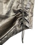 ZARA  Metallic Faux Leather Synch Front Mini Pencil Skirt Bronze Brown Small Photo 4