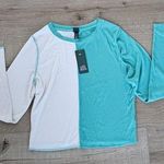 Wild Fable half white half teal target long sleeve Photo 0