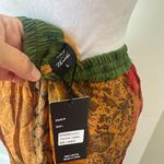 Boho Hippie Colorful Floral Patchwork Kantha Sari flowy Pants gold green red Size L Photo 3