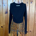 Alphalete Black Long Sleeve Top  cropped loose fitting workout top athletic wear Photo 2