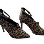 ASOS Leopard print ankle straps, stiletto heel low cut booties brown size 5 Photo 11