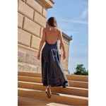 Free People Soundwave Denim Halter Maxi Dress in Black Size XL Bohemian Photo 1