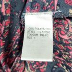 Elan Satin Paisley Strapless Cropped Wide Leg Jumpsuit in Navy/Pink Photo 6